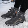 Winter High-Top Outdoor Baumwollschuhe Herrenschuhe Fleece Verdickt Warme Wanderschuhe Rutschfeste Lederschuhe für ältere Menschen