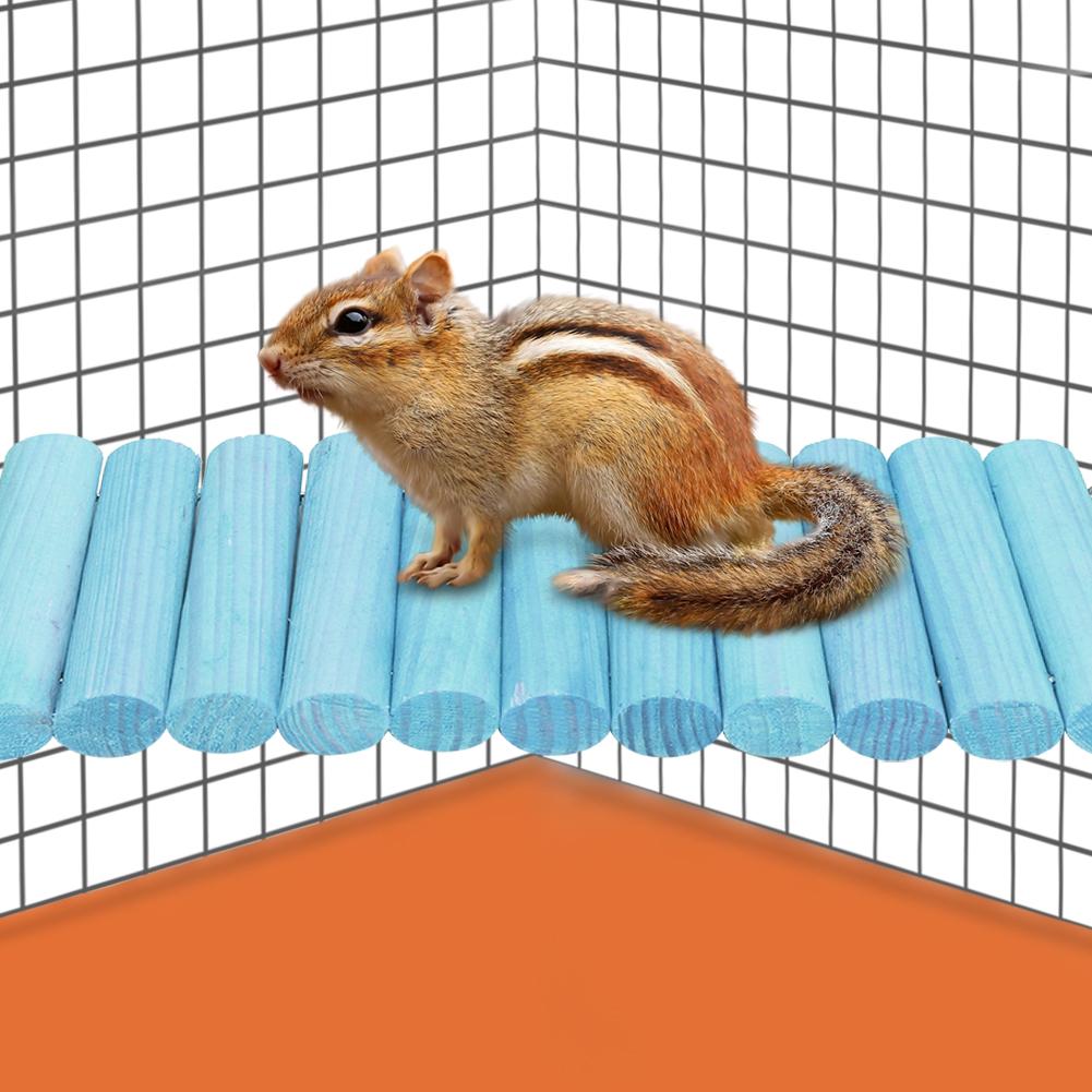 

Wooden Pet Stand Bracket Swing Bed Toy for Squirrel Sugar Glider Hamster Parrot Blue