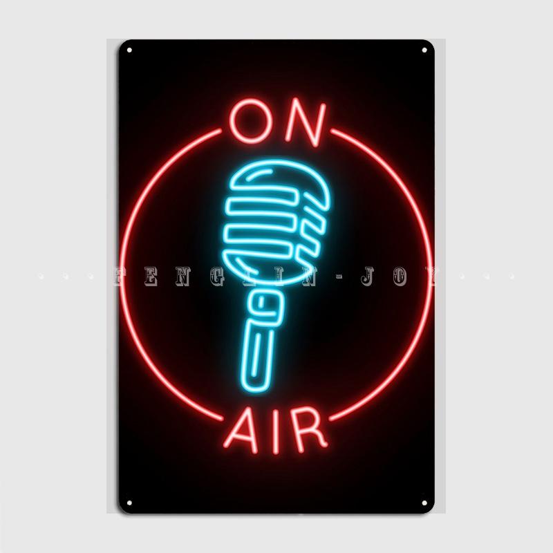 On Air Neon Sign Metal Sign Wall Mural Mural Designing Poster Tin Sign Posters