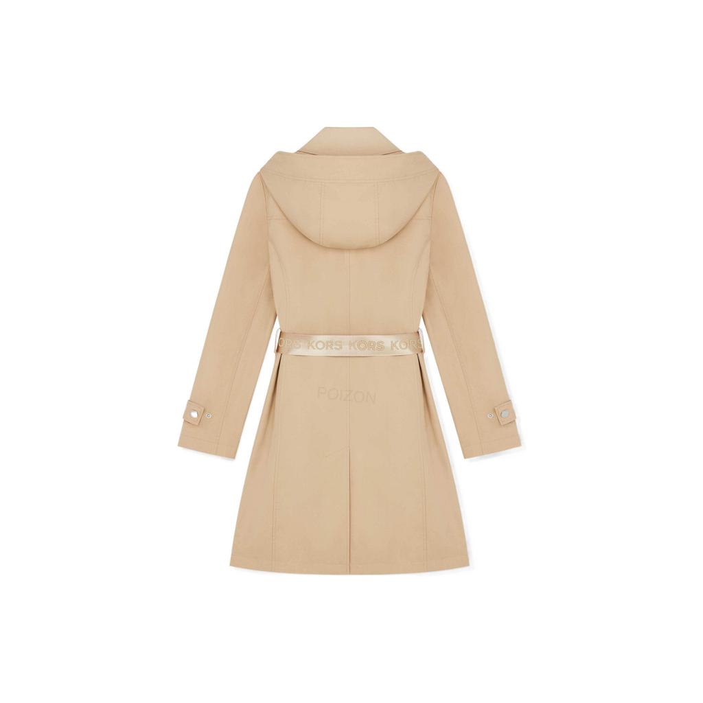 Michael Kors FW22 Single-Breasted Hooded Trench Coat Women coats Khaki 77Q5620M72250