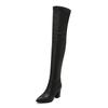 Stivali Elastici da Cavaliere Donna Manica Sopra il Ginocchio Stivali Spessi Suola Spessa Stivali con Tacco Alto 40-50 Taglie Grandi