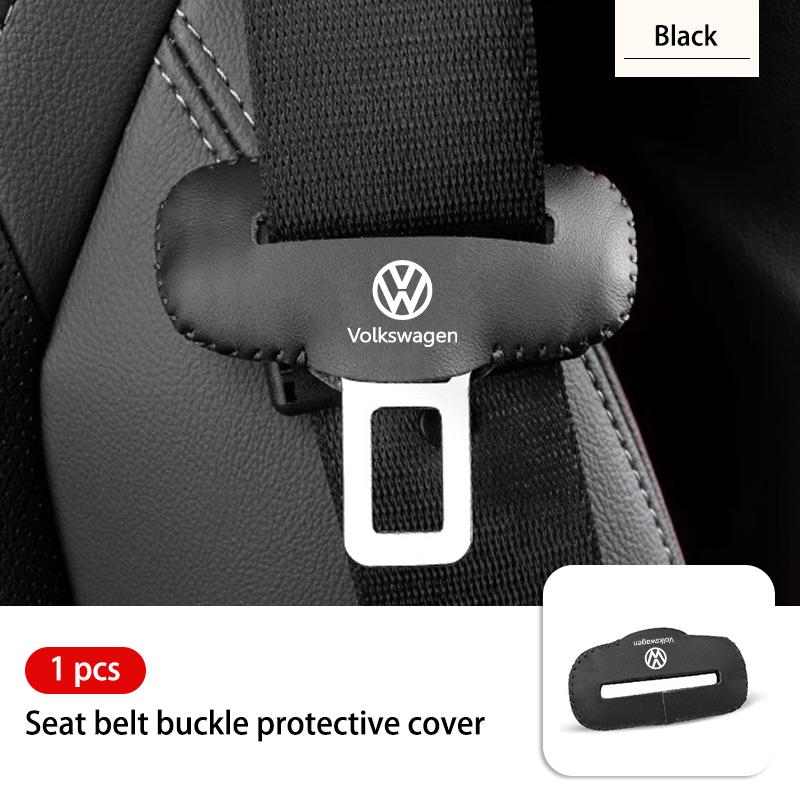 BIG1 Leather Car Seat Belt Adjustable Anti-Scratch Protector Buckle For Volkswagen VW Polo Jetta Sagitar Magotan Passat B5 B6 B7 CC