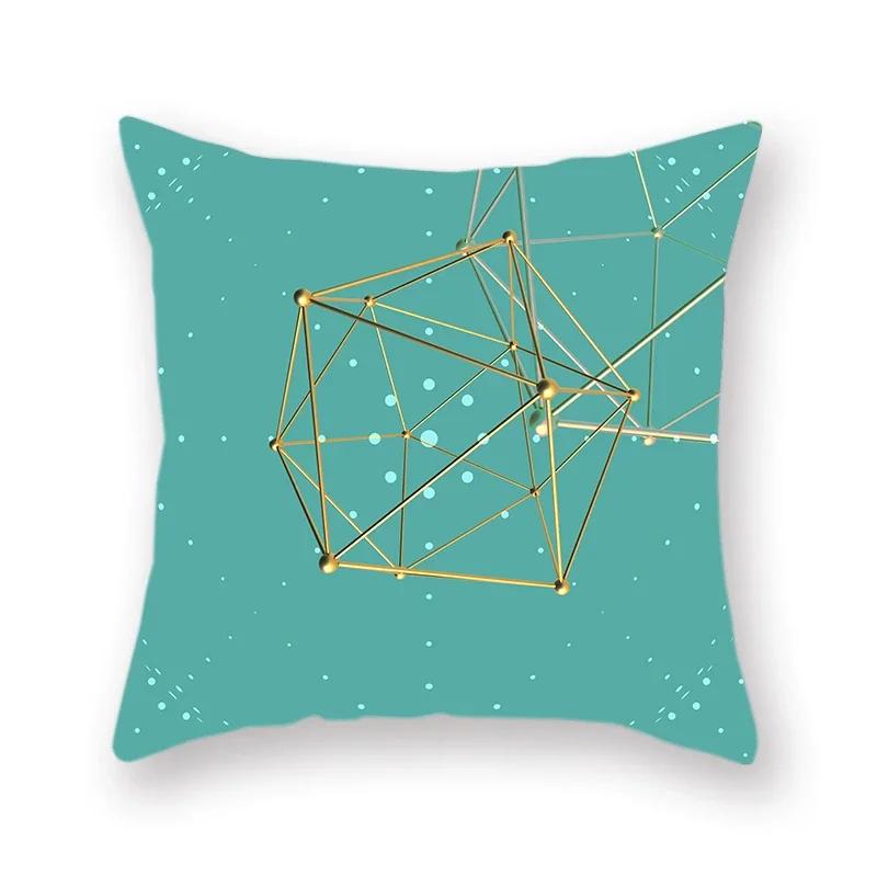 Abstract Geometry Nordic Technology Polyester Cushion Cover Home Decoration Line Character Pillowcase 45X45Cm Fundas De Cojin