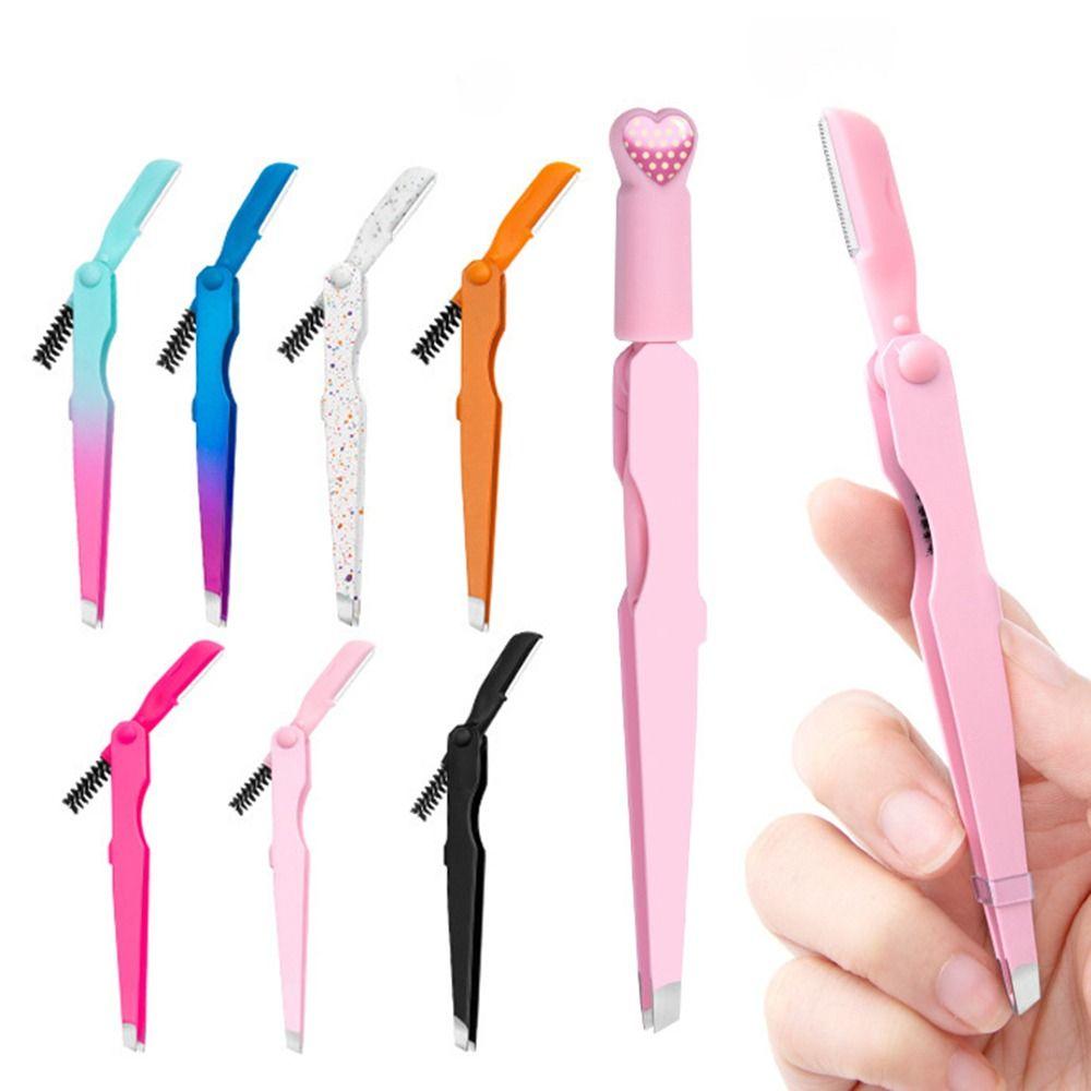 

Красочный 3 в 1 зажим для бровей из нержавеющей стали, триммер для бровей, вспомогательный инструмент для макияжа