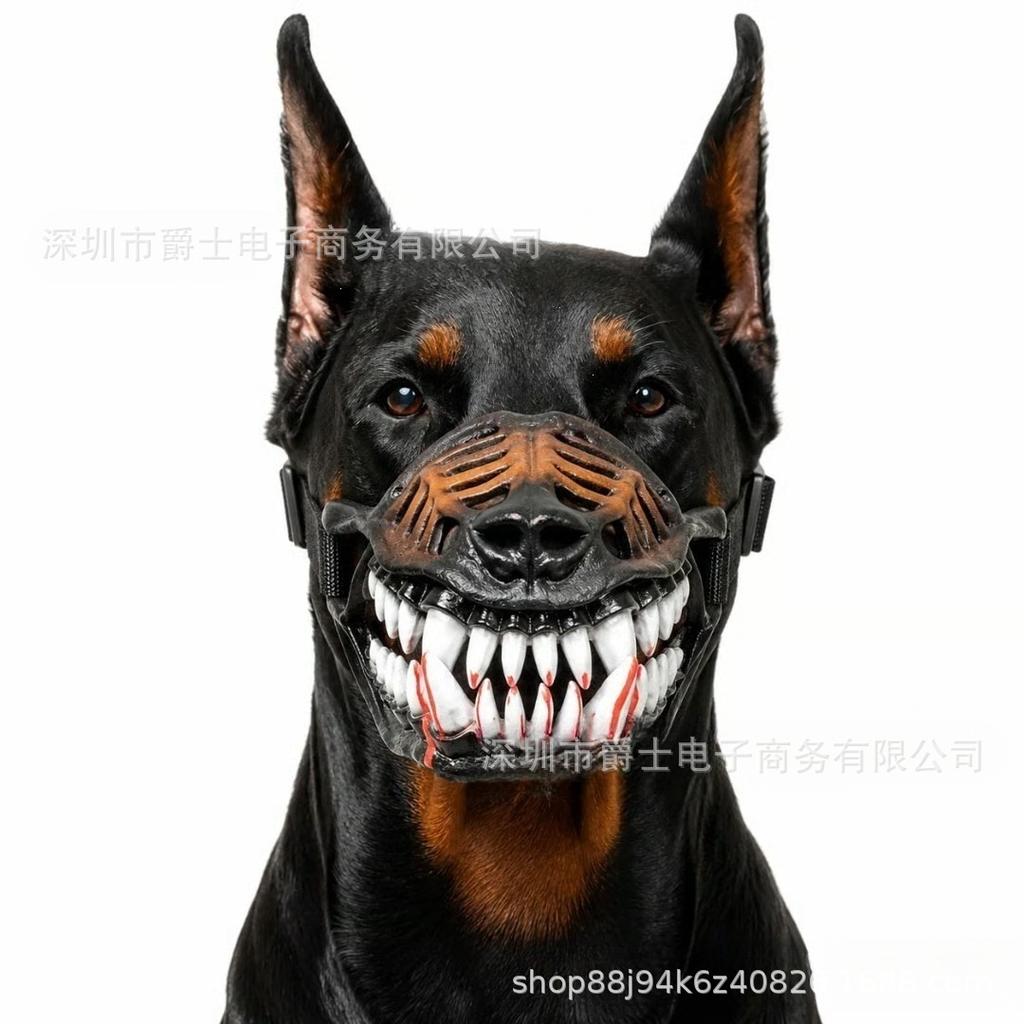 New Product Hellhound Monster Mouth Guard Halloween costumes for medium to large-sized dogs Natural latex dog muzzle
