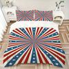 3pcs Blue Red Stars Stripes Bedding Set, Includes Without Pillow Inserts, Soft Comfortable Bedding Set,All-Season Use a0924020