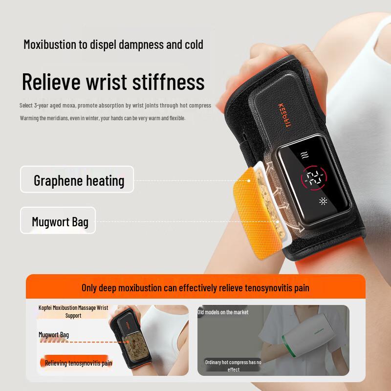 Elektrický masážní přístroj na zápěstí Kepufei s teplem a moxibustí
