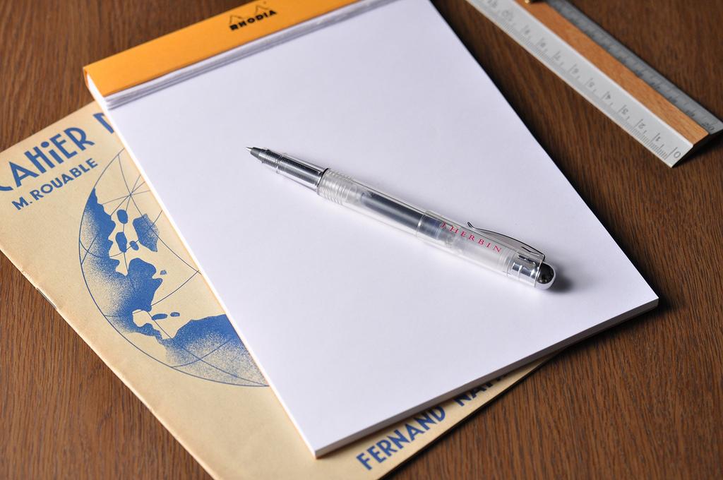 Herbin Rollerball Fine Point for Cartridge Includes One Ink Cartridge Skeletonized Body for Easy Ink Color and Level Check Pen, (0.5mm), Ink, (Blue),