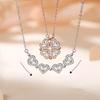 Collier Cœur d'Amour Trèfle à Quatre Feuilles pour Femmes Chaîne de Clavicule Luxe Léger Niche Cadeau d'Anniversaire Saint-Valentin Qualité