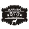 Beware of Dog Sign for Fence Aluminum Alloy Yard Keep Gate Closed Sign Fade Resistant Weatherproof Warning Sign for Door Gate Fence