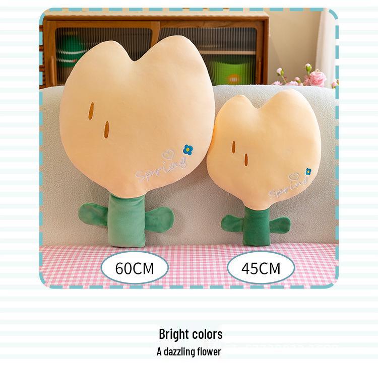 Süßes Kleines Rotes Blume Nap Kissen Kissen Puppe Plüsch Tulpe Rückenlehne Spielzeug