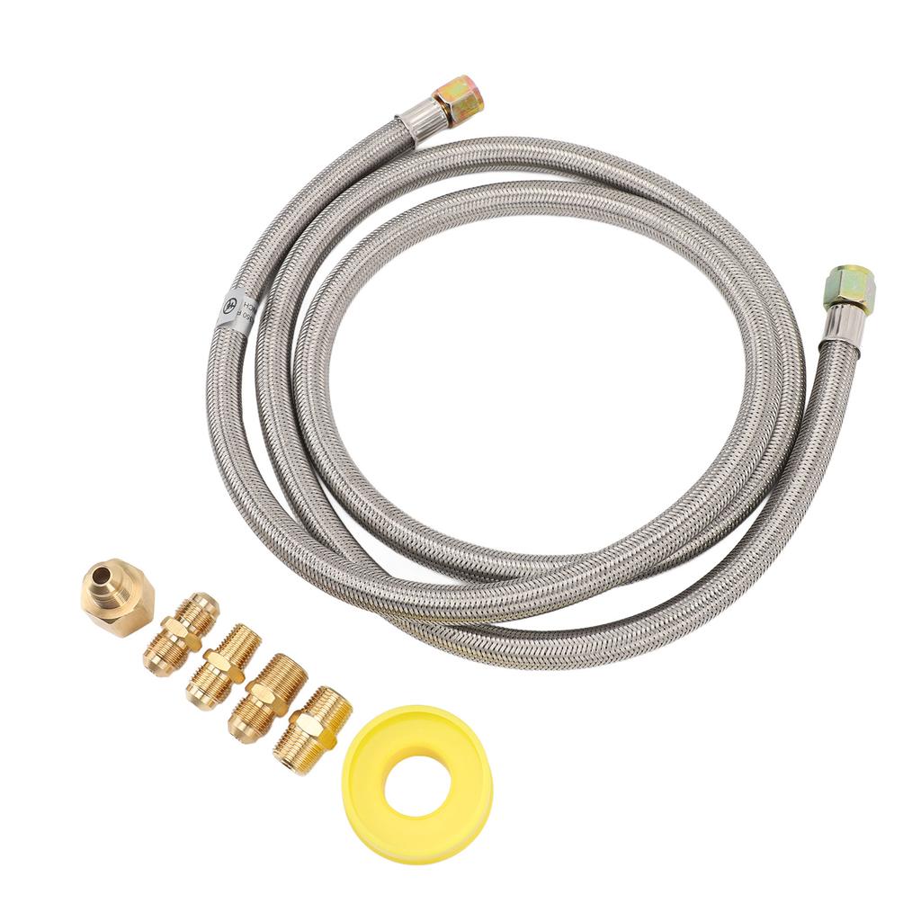 7Pcs 6ft RV Hose Extension with Quick Connect Fittings Stainless Steel Anti Pressure Flexible RV Hose Line Extension