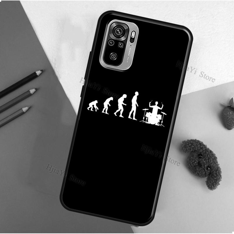 Drum Rock Perkusista Muzyk Pokrowiec na Pałki Perkusyjne Dla Xiaomi Redmi Note 9 7 8 10 Pro 9S 10S 8T 9A 9C 9T 7A 8A K40 Tylna Pokrywa Obudowa