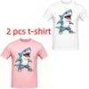 Cartoon Shark Monster Print Men's T-Shirts Summer Fashion Street Outdoor Casual T-shirt Tops for Men's and Women's Tees Top