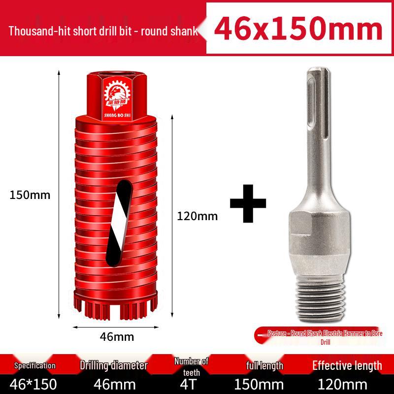 Compact Electric Hammer Water Drill Bit Set for Sharp Hole Opening in Range Hood, Wire Box, and Wall.