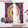 2D Flat Printing 2pcs Drapes Colorful Heart Tie Dye Digital Printed Polyester Drapes Festive Curtains Perfect for Yard & Garden