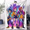 K-POP Demon Hunters Flannel Throw Blanket Huntrix Tiger Soft Warm Sofa Bed Cover Travel Camping Home Leisure for Girls Fans Gift