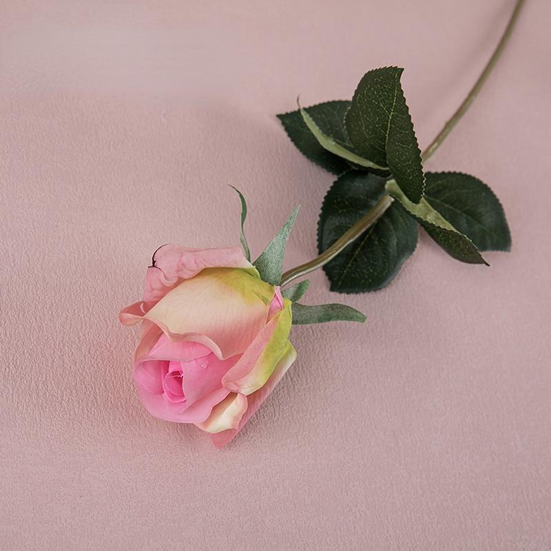 Künstlicher Latex Rosenzweig, Simulationsblume, Echte Haptik Kunstblumen, Orange, Lila Rosen, Arbeitszimmer, Auditorium, Saaldeko