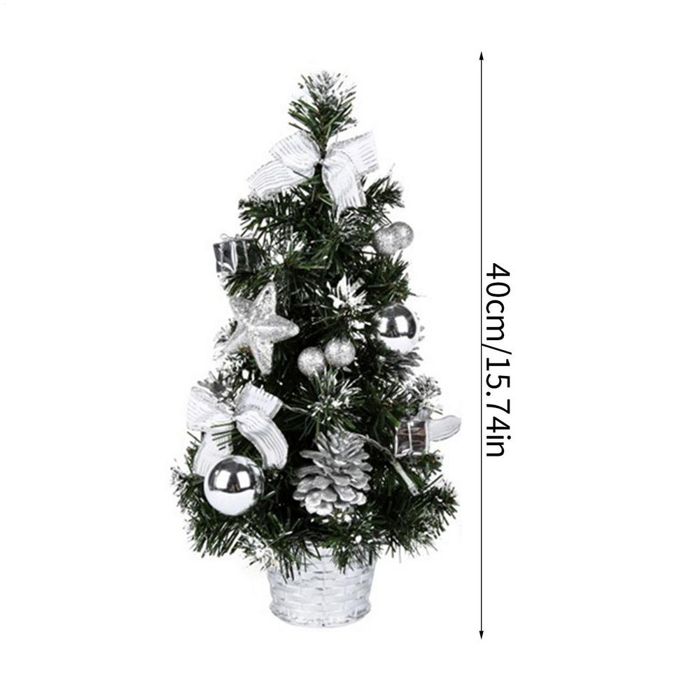 40cm Artificial Christmas Tree Table Ornament with LED Light Balls Christmas Decoration for Home New Year Gift Mini