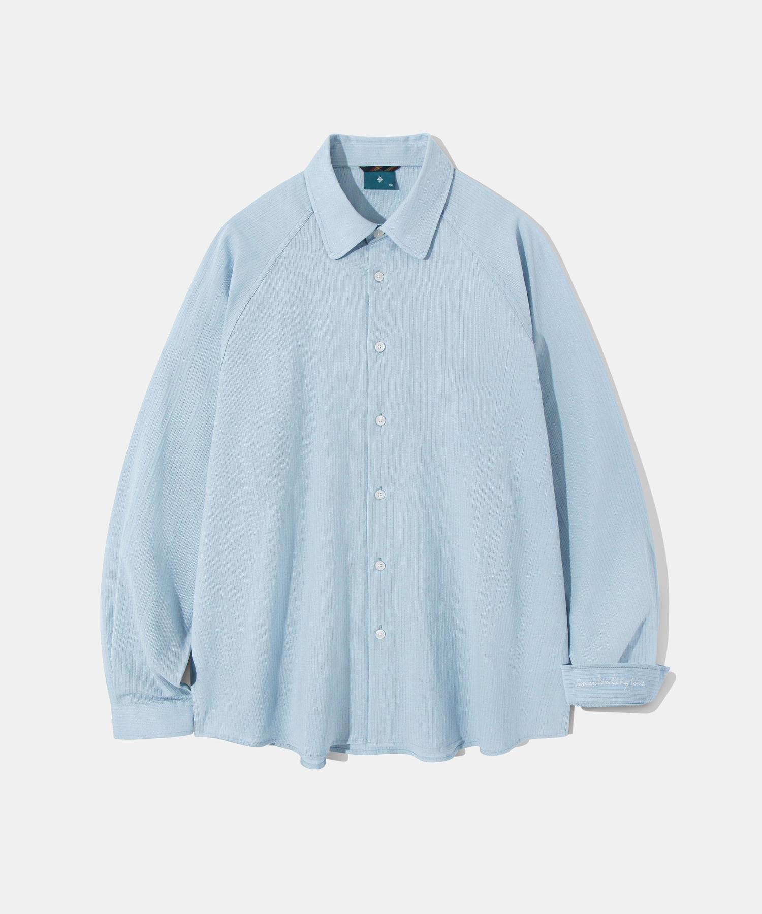 Diamond Leila Stitch Stripe Shirt S114 Skyblue Skyblue/L