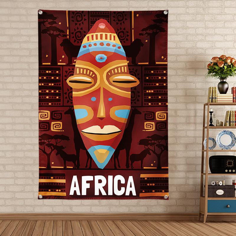 African Drum Music Tapestry Ethnic Style Percussion Instrument Home Decorative Wall Hanging for Bedroom  Living Room