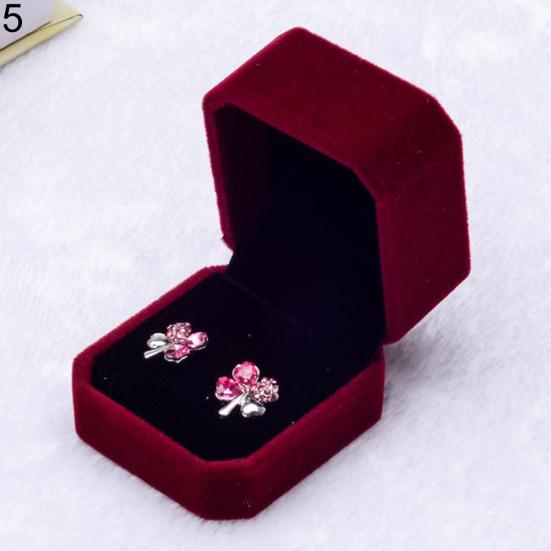 Custodia regalo per gioielli con pendente ad anello per orecchini di fidanzamento in velluto