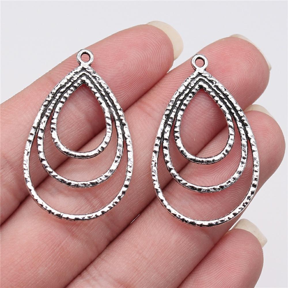 10pcs Charms Waterdrop For Earring Making DIY Jewelry Findings For Jewelry Making Accessories Antique Silver Color