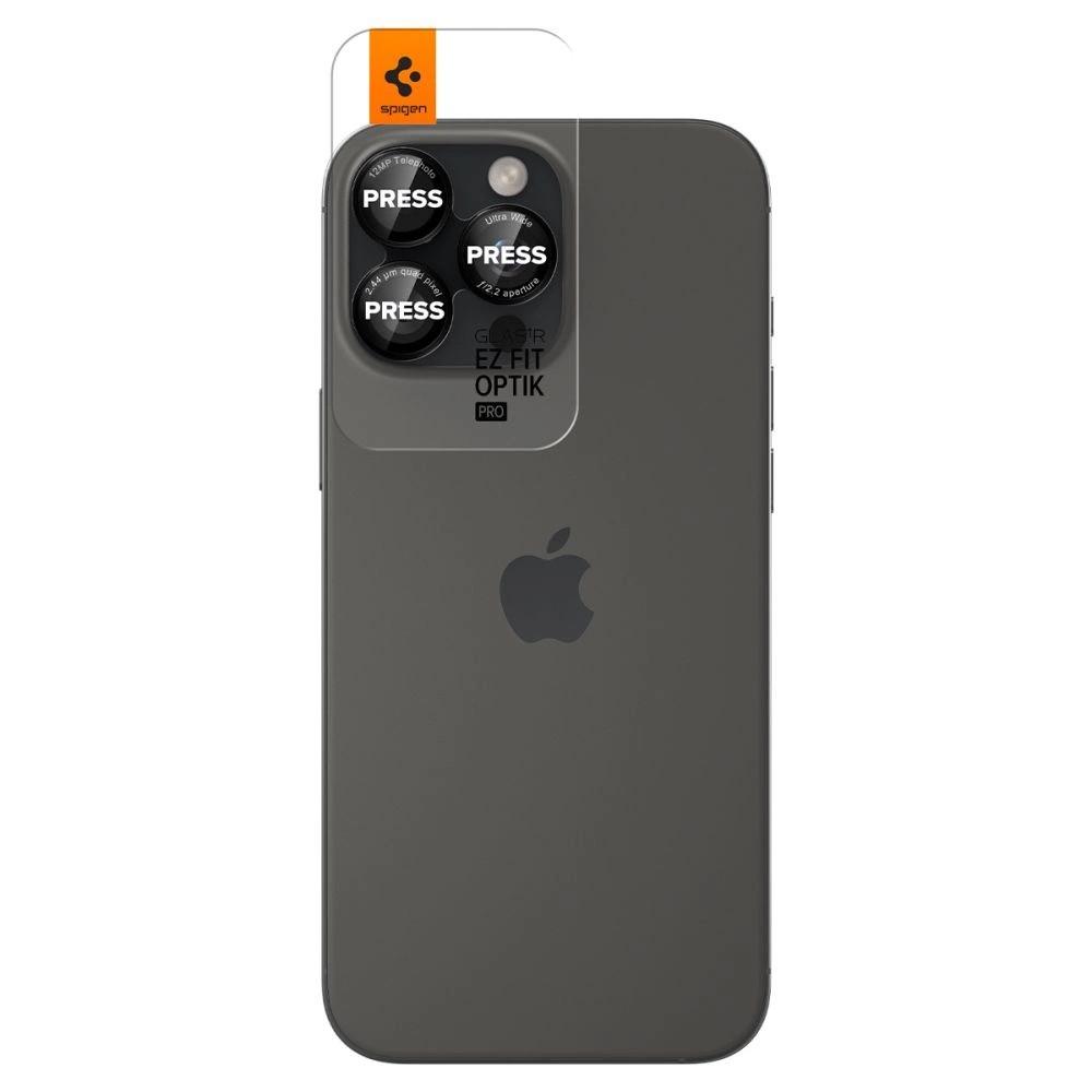 Szkło hartowane Spigen Optik Pro L-Series Glas.tR EZ Fit na aparat do iPhone 14 Pro / Pro Max / 15 Pro / Pro Max / 16 Pro / 16 Pro Max - czarne
