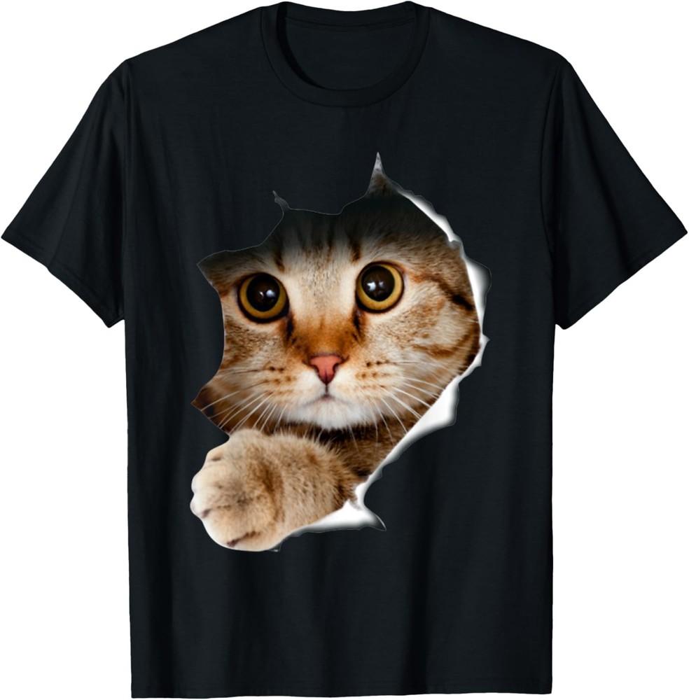 Cat Shirt, Cat Tshirt, Cat Torn Cloth Shirt, Kitten,Kitty T-Shirt Unisex T-Shirt XL