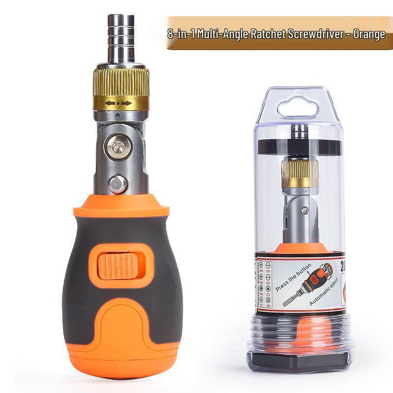 Bendable Multi-Angle Two-Way Ratchet Screwdriver with Awl