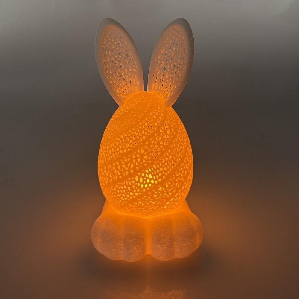Cartoon 3D Printing Easter Rabbit Hollow Out Egg Candle Holder  Easter Decoration