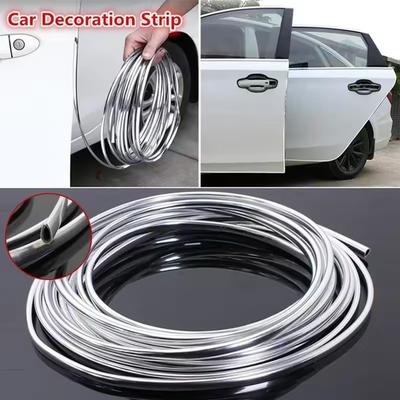 Car Door Chrome Moulding Trim Strip Edge Scratch Guard Protector Cover Strip Roll Chrome Styling Trim Strip For Most Car