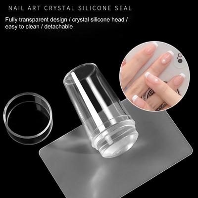 Doppelkopf Nagelstempel Nicht Verformt mit Schaber Silikon Siegel Nagel Stamping Druckspitzen Werkzeug für Maniküre