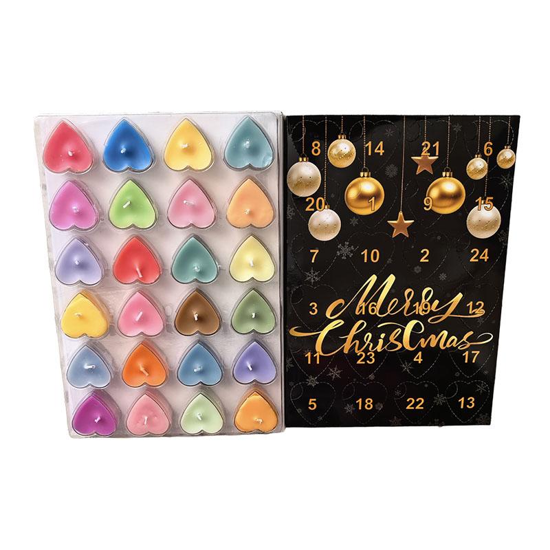 Heart-Shape Aromatherapy Candle Creative Romantic Valentine Day Candles Christmas Aromatherapy Candles Advent Calendar