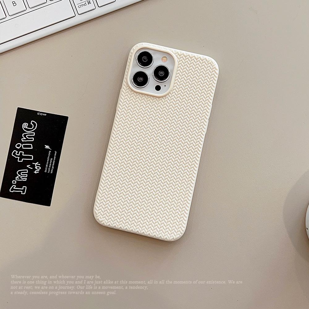 Woven Pattern Is Suitable for Iphone11 iPhone 11 Mobile Phone Case 11promax Solid Color Knitting 11 Soft Cover 11 Silicone XR