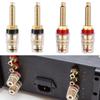 Xiatiaosann 4mm Heavy Duty Binding Post Banana 24K Gold Plated Brass Insulated Binding Post Banana Plug for with Wrench 5-Way Jack, Speakers,