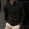Spring and Autumn Men's Long Sleeve Business Casual Versatile Breathable Moisture Wicking Commuter Daily Top