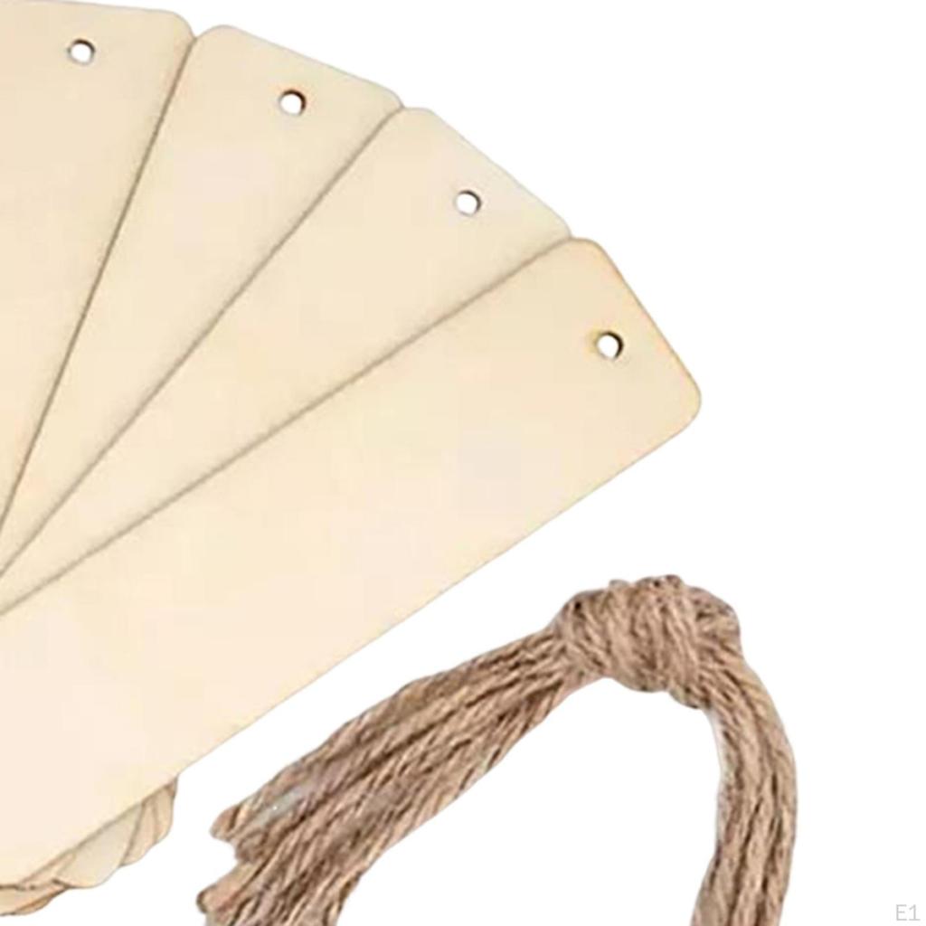 10 Pieces Unfinished Wooden Bookmarks Gift Tags for Presents Blank Wood Slices DIY Hand