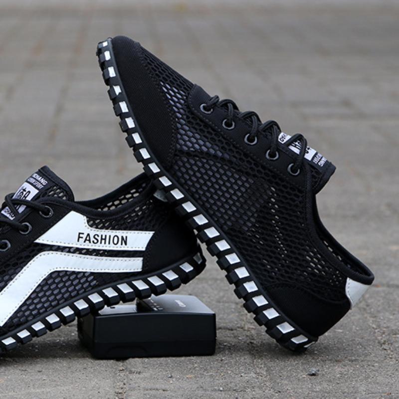 Moda Męskie Oddychające Buty Tenisowe Lato Casual Lekkie Wygodne Buty Płócienne Modne Sznurowane Puste Buty Męskie Nowe Sneakersy