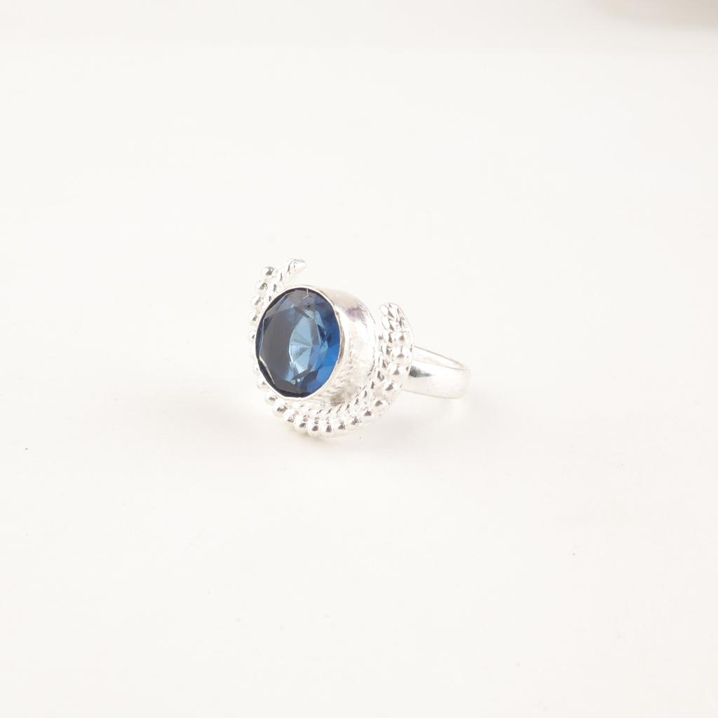 London Blue Topaz Gemstone 925 Sterling Silver Handmade Jewelry Ring For Love RR-48-13