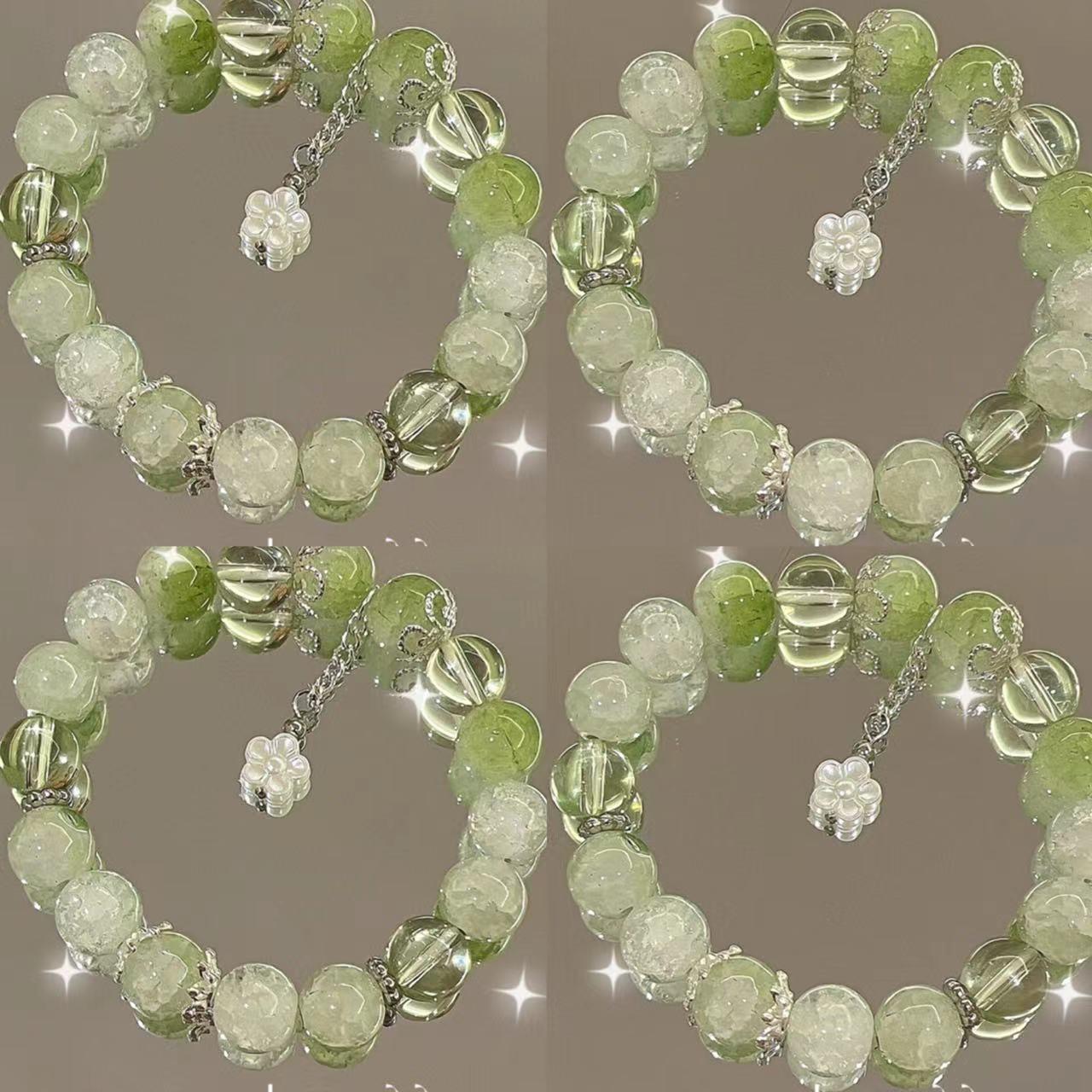 

freesia lemon floral bracelet super fairy white green floral bracelet student jewelry