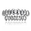 New HIP HOP Grillz Brass Gold Plated Set Plain 8 Teeth Top Bottom With Gold Rose Gold Silver and Black Grillz Teeth Body Jewelry