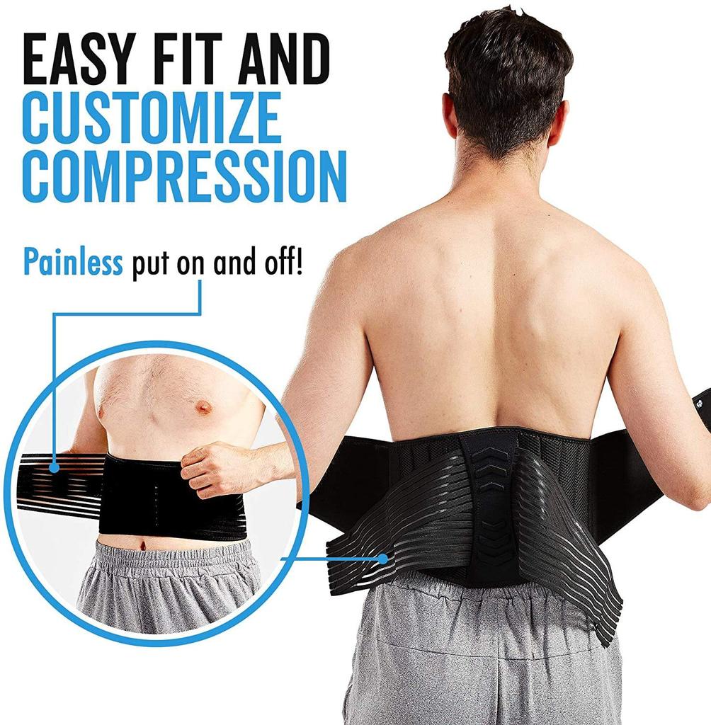 Adult Unisex Breathable Soft Polyester Adjustable Height Lumbar Support Brace with Basic Protection and Lower Back Pad