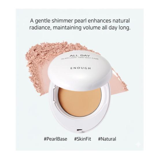 Enough All Day Glam Light Two Way Cake SPF28 PA++ 12g + Refill 12g   (9 Options)