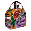 1pc Tattoo Art Thermal Insulated Bag with Rose & Needle Design - Vibrant Orange, Black & White, Reusable & Portable for Home, Of