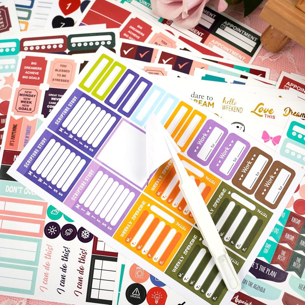 ARRLSDB Planner Stickers for Adults - 31 Sheets/1748 pcs - Calendar Stickers for Adults Planner Aesthetic