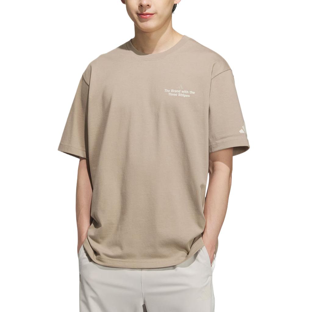 Adidas GFX SHORT SLEEVE T SHIRT T Shirt Men's White Umber Brown KF0126