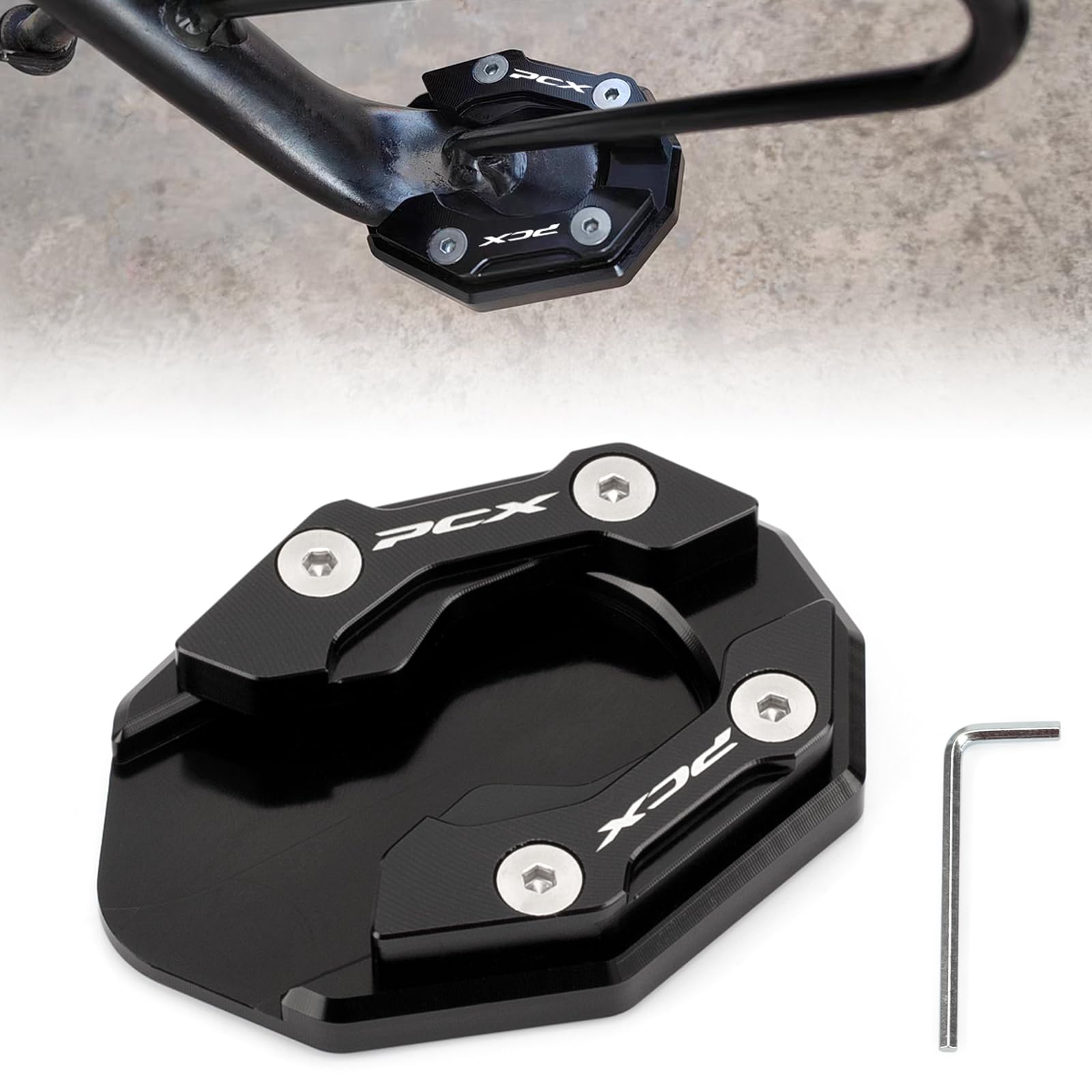 

RACEAST Side Stand Plate Bike CNC Aluminum Alloy Universal Side Stand Extension Pad Motorcycle чёрный