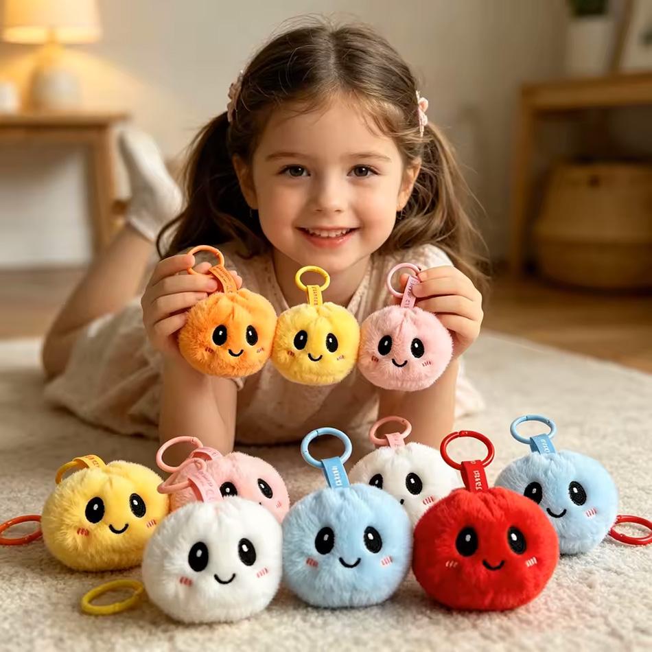 Trendy New Style Bag Hanging Cute Simulation Dumpling Plush Keychain Backpack Pendant Cartoon Toy Gift