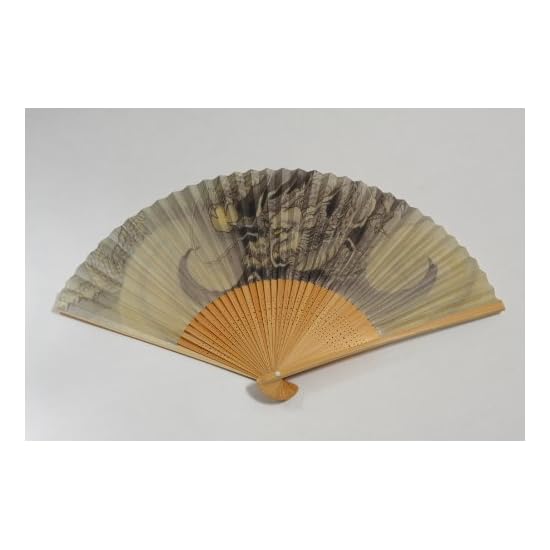 [Hasegawa] Men's Folding Fan, Lucky Charm "Dragon", Tailored by Kyoto Craftsmen, Includes Fan Case, 